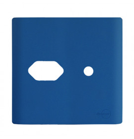 Placa 4x4 1 Tomada + Furo - Novara Azul Fosco